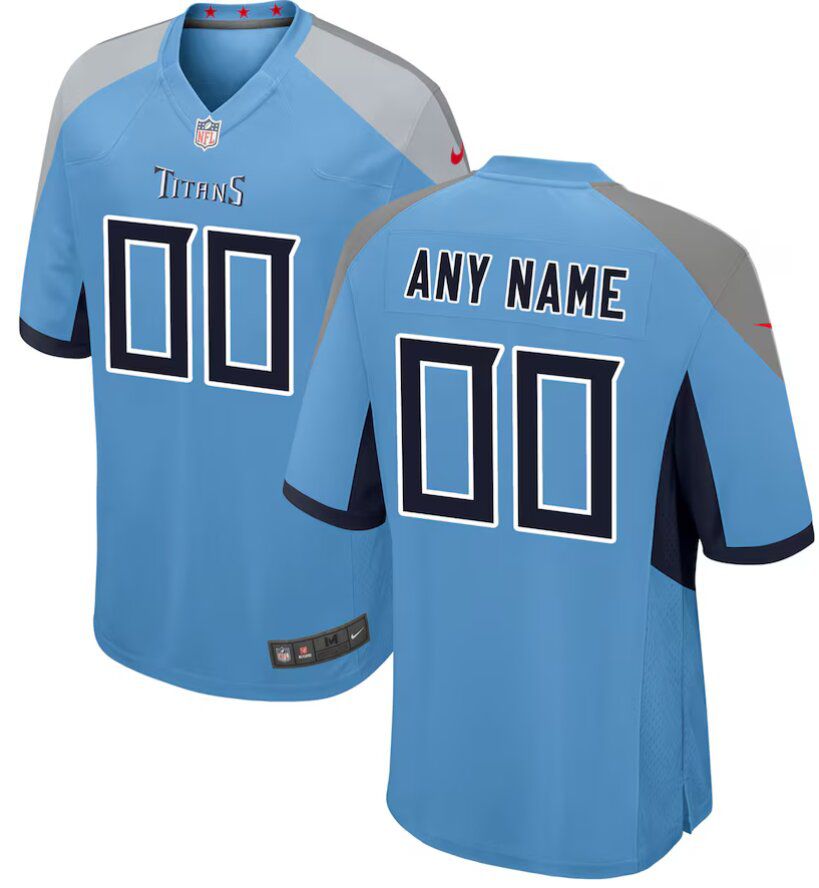 Men Custom Tennessee Titans Light Blue 2025 NFL Draft First Round Pick Nike  Game Jersey->customized nfl jersey->Custom Jersey